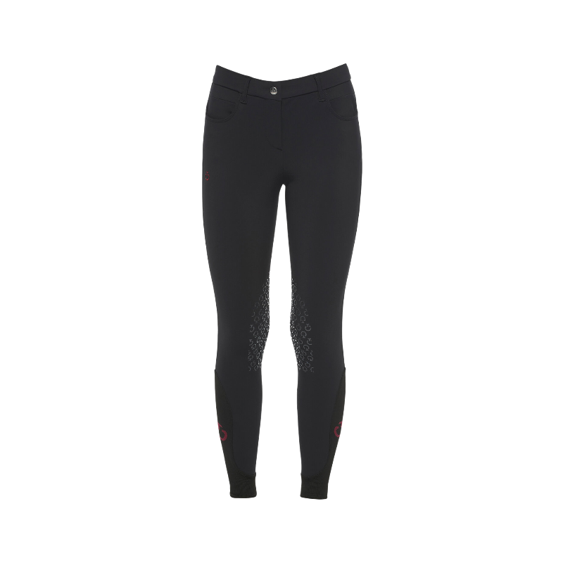Cavalleria Toscana - Girl's riding pants Color black burgundy logo 
