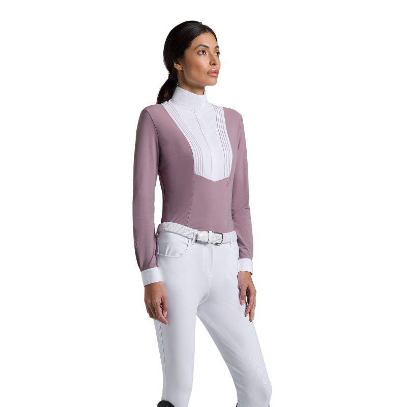 Cavalleria Toscana - Polo de concours manches longues femme Americain lilas
