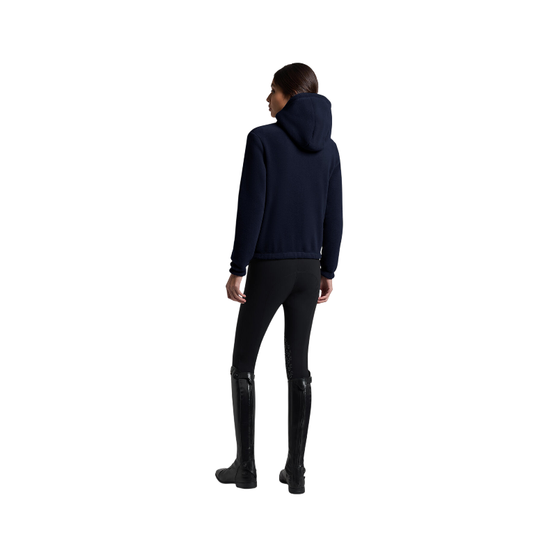 Cavalleria Toscana - Dames fleece hoodie met rits marine 