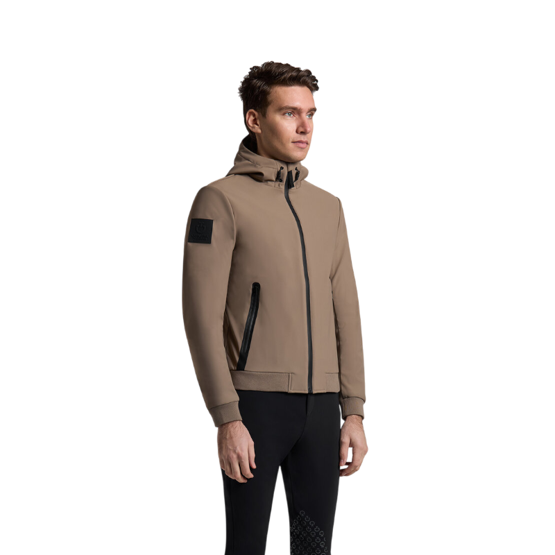 Cavalleria Toscana - Veste softshell thermique à capuche homme Performance noisette