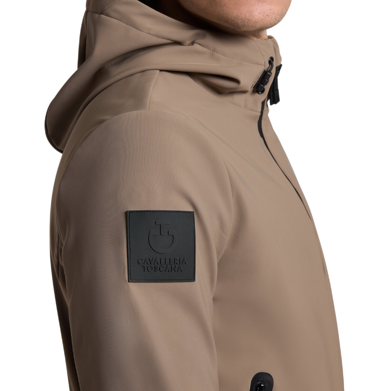 Cavalleria Toscana - Veste softshell thermique à capuche homme Performance noisette