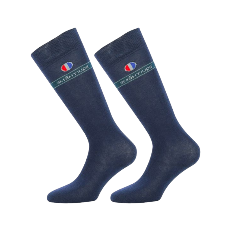 Equithème - Chaussettes d'équitation Axel marine | - Ohlala