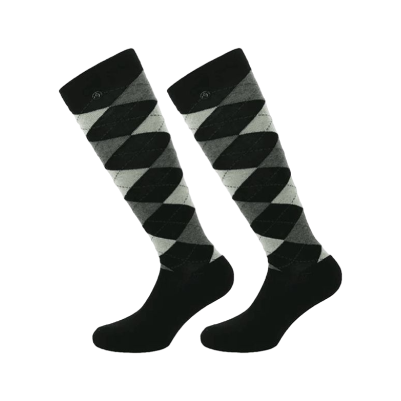 Equithème - Argyle-Socke schwarz/grau (x1)