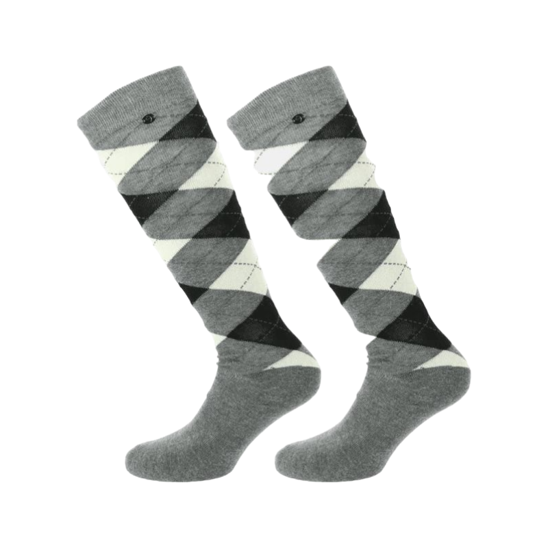 Equithème - Grau/Ecru Argyle-Socken (x1)