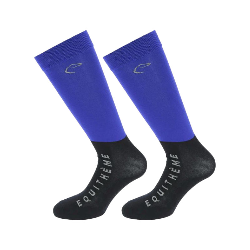 Equithème - Chaussettes d'équitation Compet bleu roi (x2)