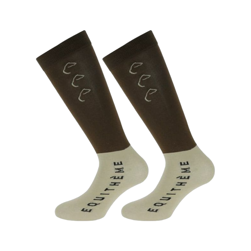 Equithème - Compet Reitsocken Schokolade/Beige (x2)