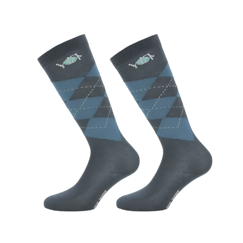 Riding World – Navy Diamond Socke (x2)