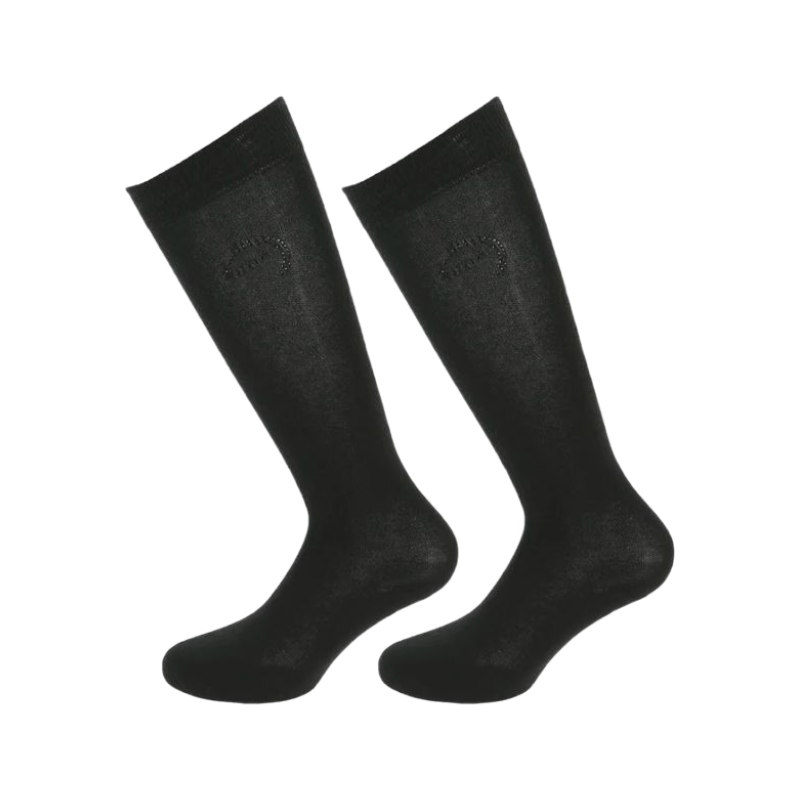 Equithème - Black Logo Riding Socks (x1)