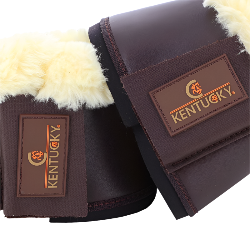 Kentucky Horsewear - Brown/natural leather and sheepskin horse bells