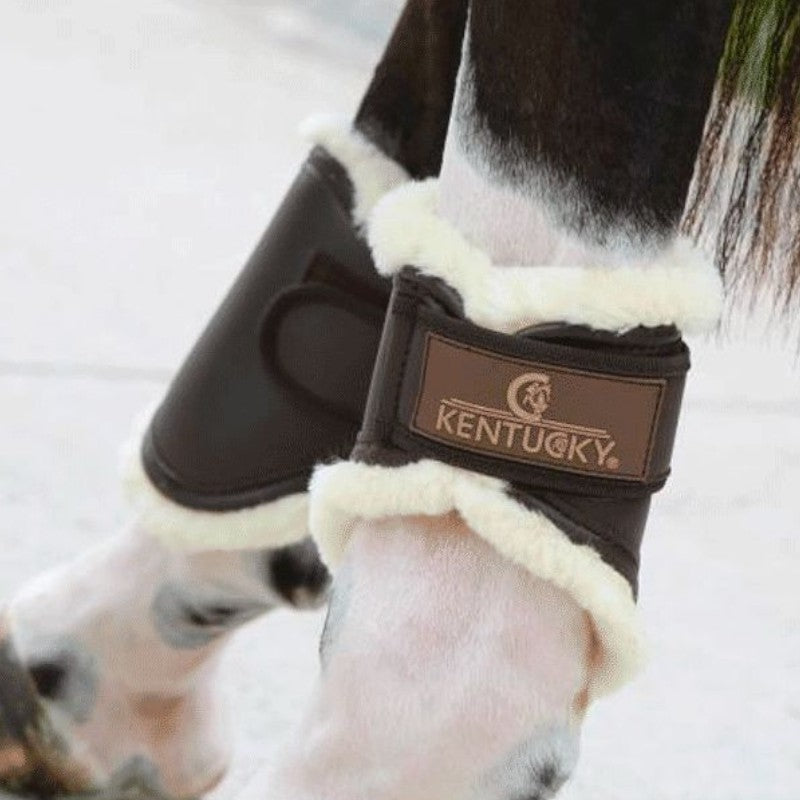 Kentucky Horsewear - Opkomst bruin lederen boulet -beschermers