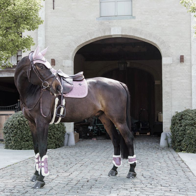 Kentucky Horsewear - Guêtres ouvertes mouton vegon Bamboo Elastic vieux rose | - Ohlala