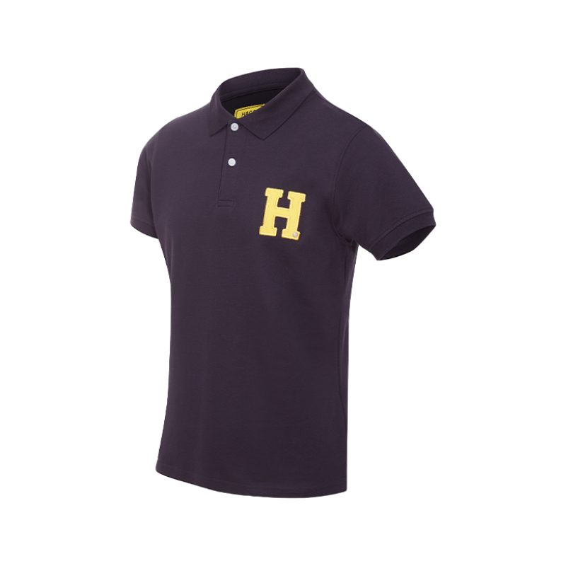 Hagg – Kurzarm-Poloshirt für Herren, Marineblau/Gelb