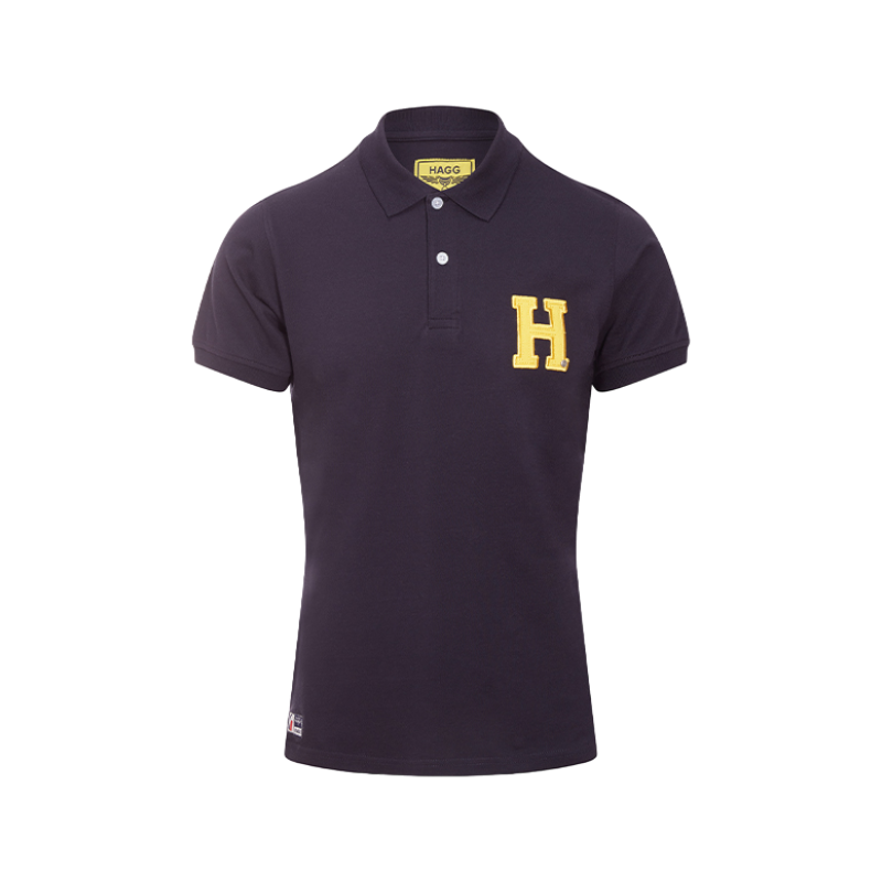 Hagg - Men's short sleeve polo navy/yellow 