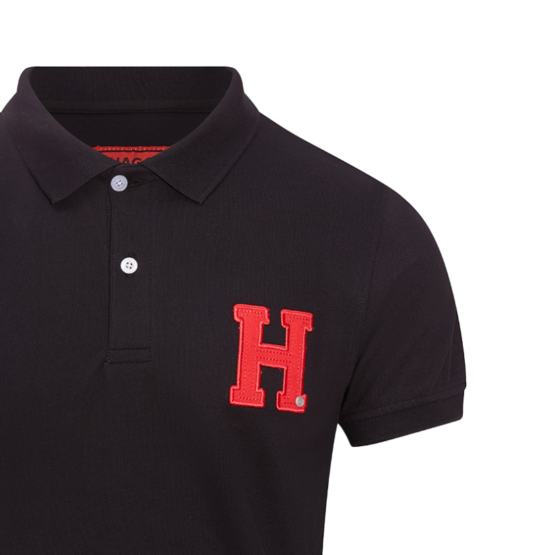 Hagg - Men's short-sleeved polo shirt black/red