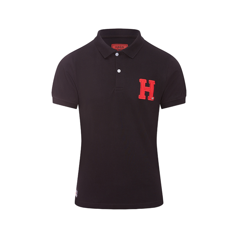 Hagg - Polo manches courtes homme noir/ rouge