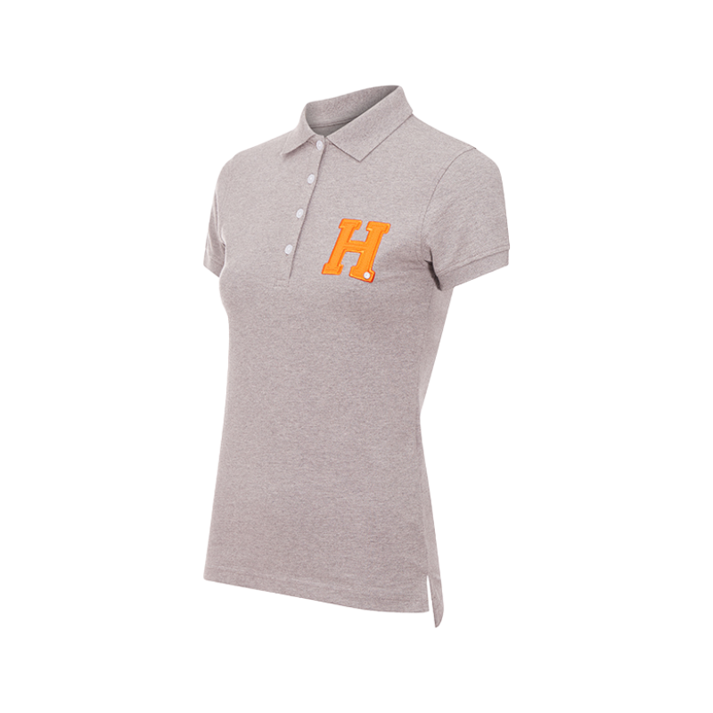 Hagg - Polo manches courtes femme gris/ orange