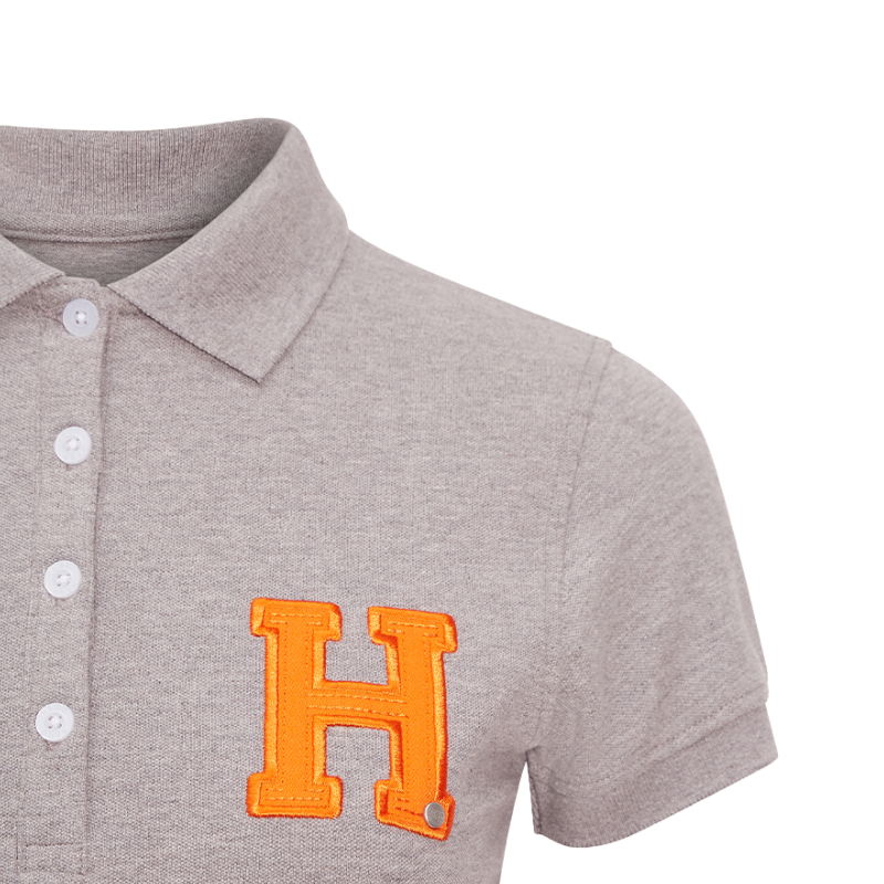 Hagg - Polo manches courtes femme gris/ orange