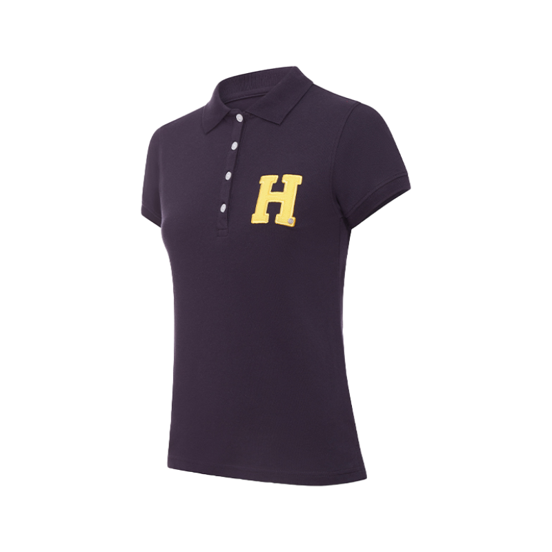 Hagg - Women's short-sleeved polo shirt navy/yellow