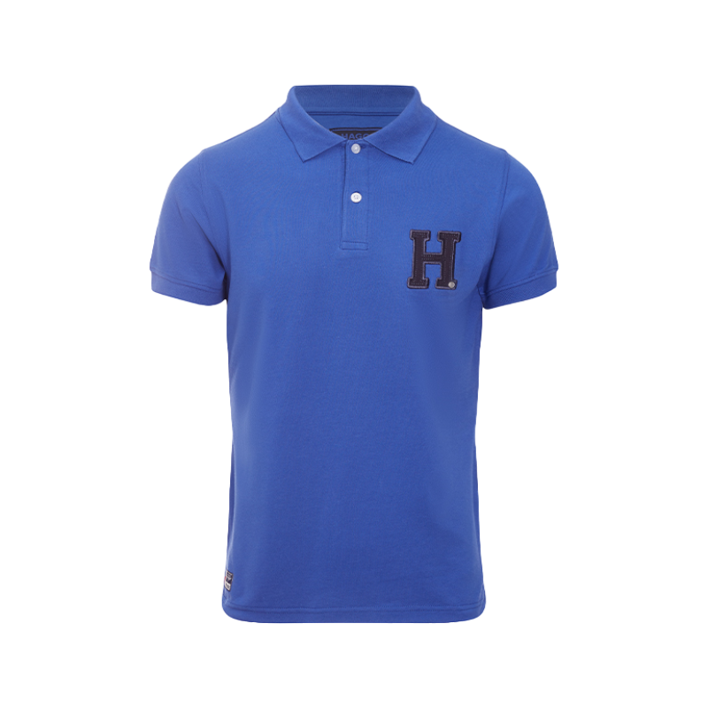 Hagg - Men's short-sleeved polo shirt in royal blue