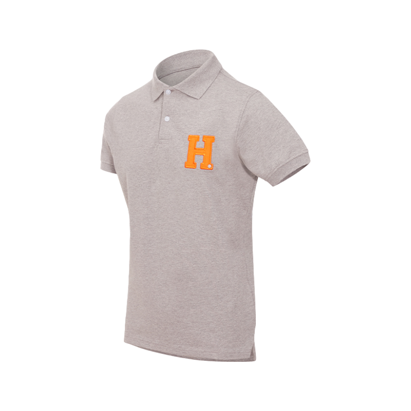 Hagg - Men's short-sleeved polo shirt, grey/orange