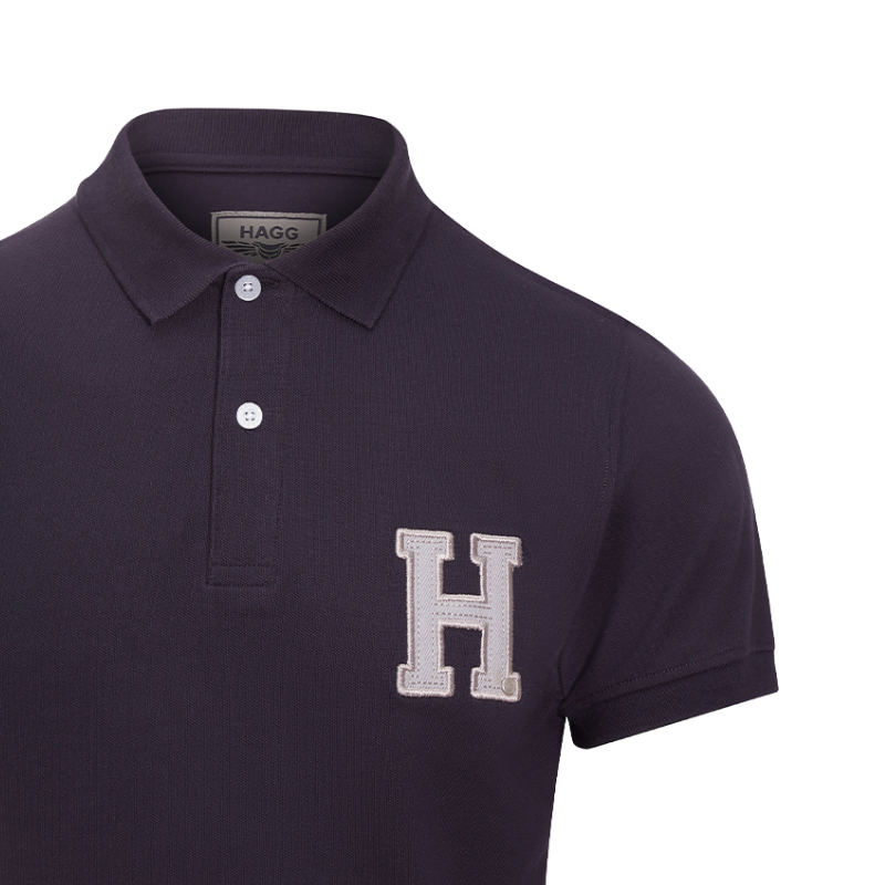 Hagg - Men's short-sleeved polo shirt navy/grey