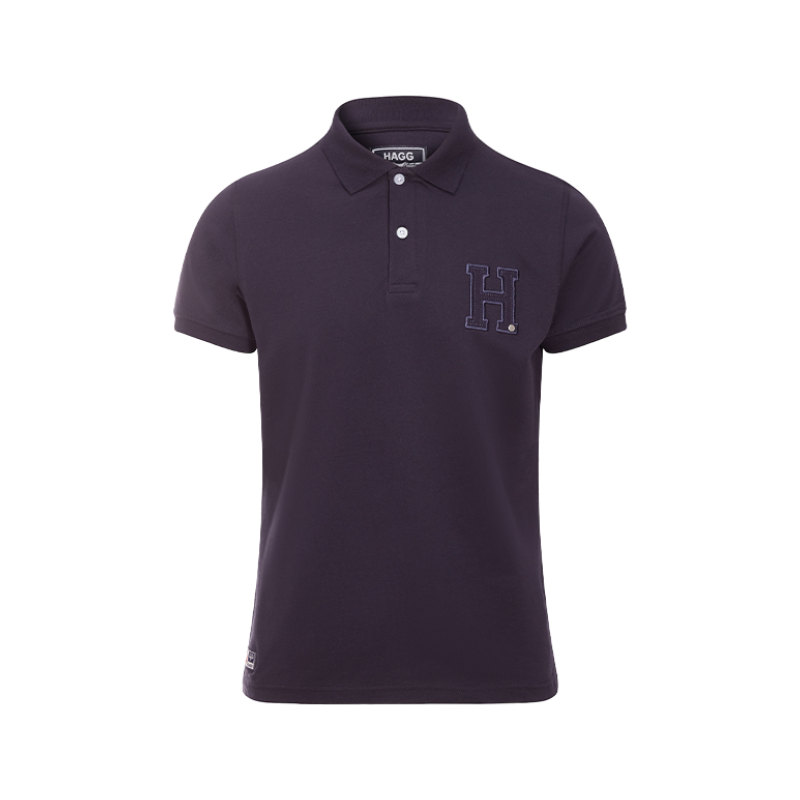 Hagg - Men's navy short-sleeved polo shirt