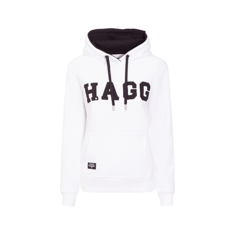 Hagg - Sweat à capuche femme blanc/ noir