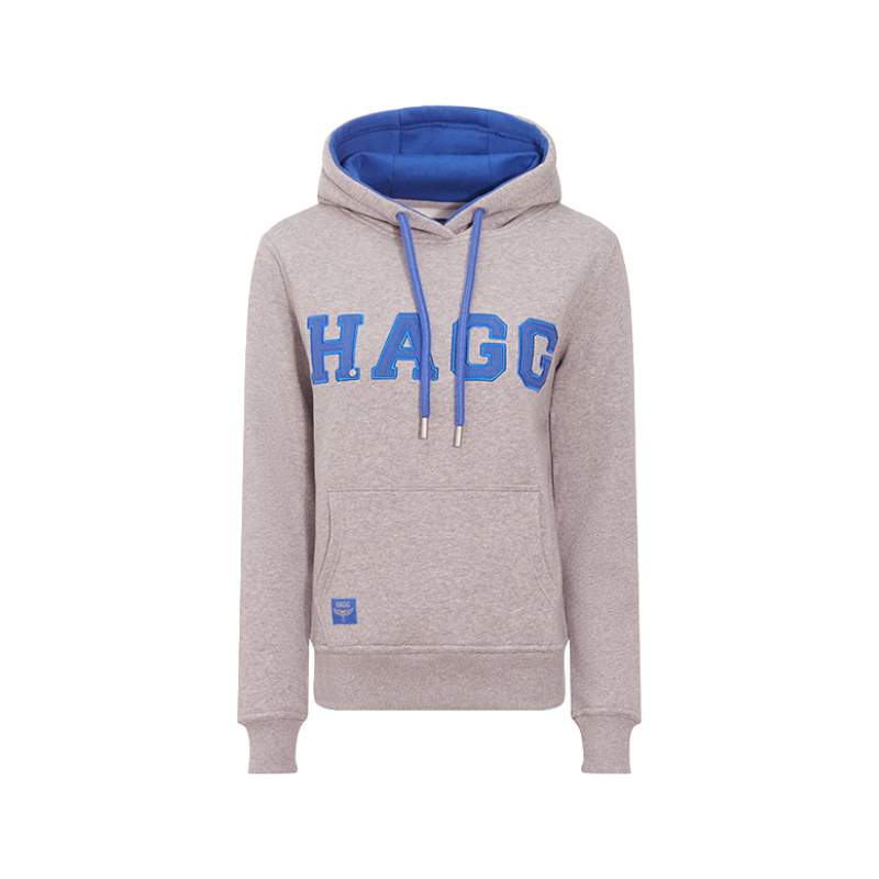 Hagg - Sweat à capuche femme gris/ bleu roi