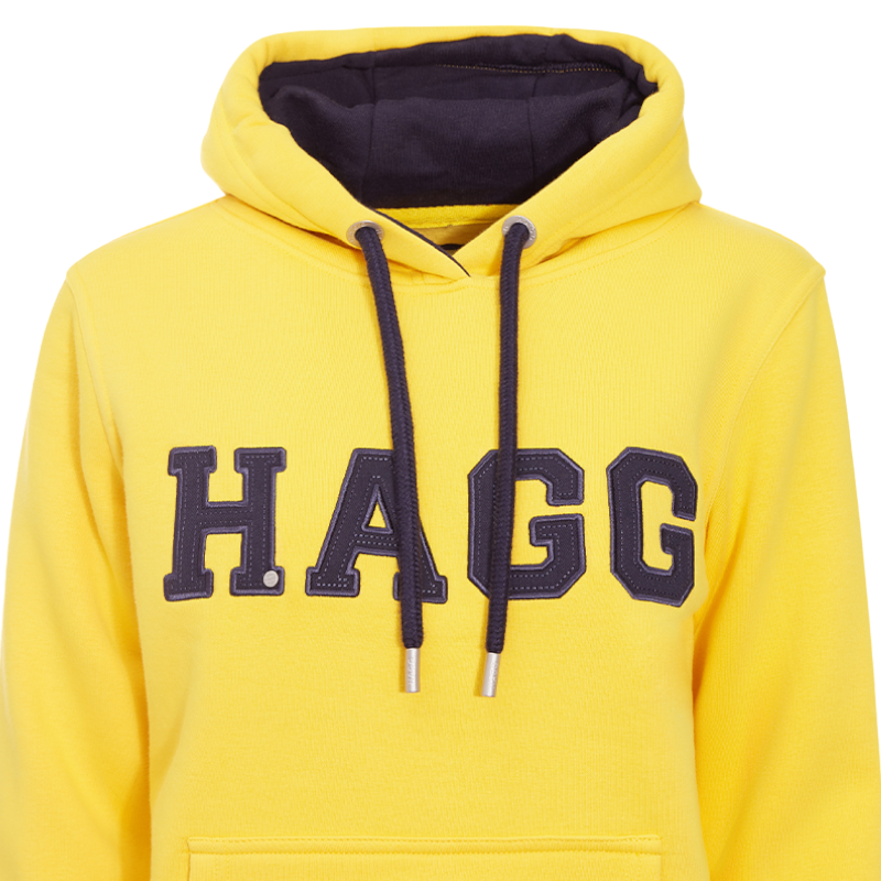 Hagg - Sweat à capuche femme jaune/ marine