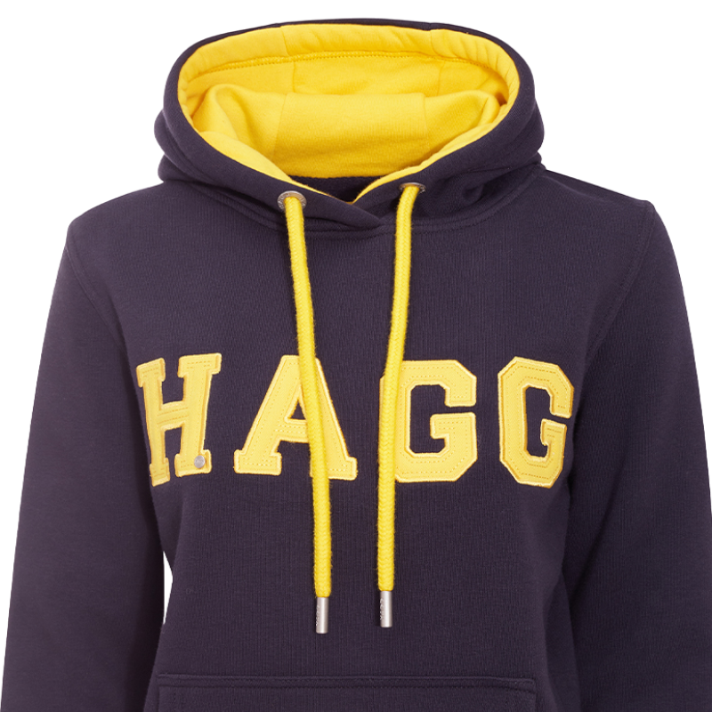 Hagg - Damen Kapuzenpullover Marine/Gelb