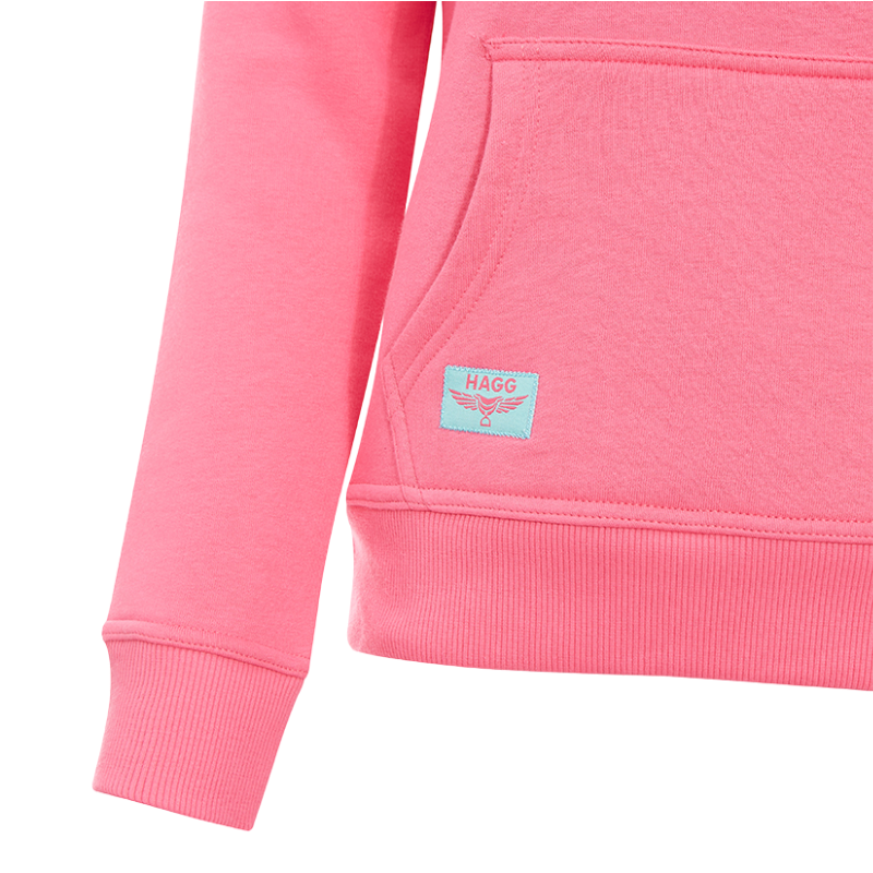 Hagg - Damen-Kapuzenpullover rosa/himmelblau