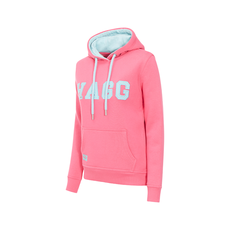 Hagg - Damen-Kapuzenpullover rosa/himmelblau