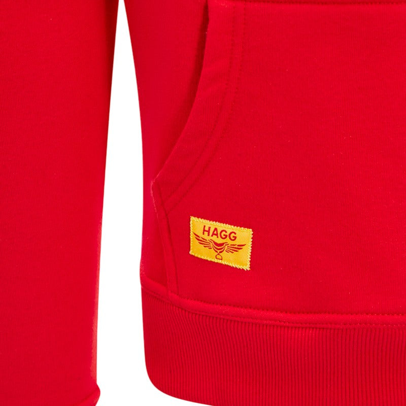 Hagg - Sweat à capuche homme rouge/ jaune/ noir