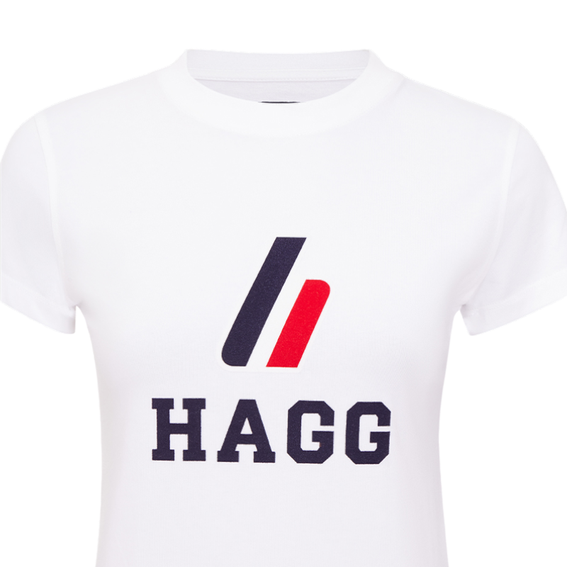 Hagg - Women's short-sleeved t-shirt white/navy