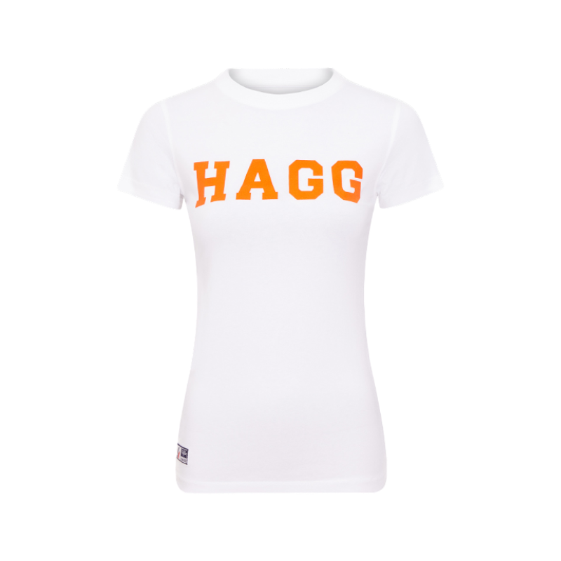 Hagg - T-shirt manches courtes femme blanc/ orange