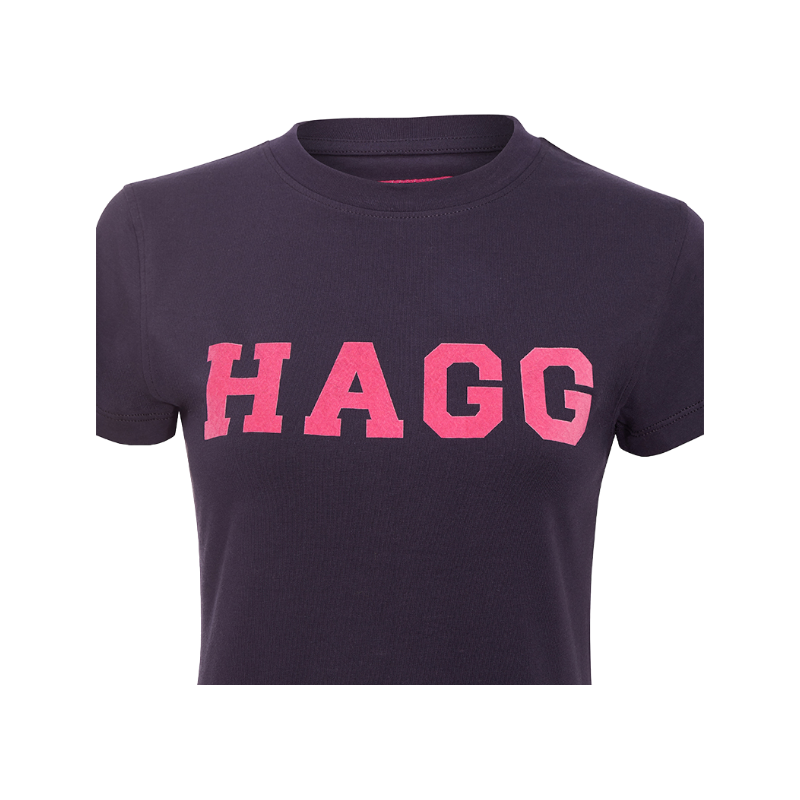 Hagg – Kurzarm-T-Shirt für Damen, Marineblau/Fuchsia