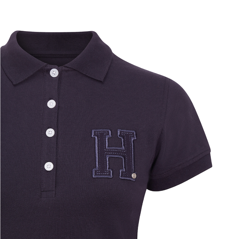 Hagg – Marineblaues Kurzarm-Poloshirt für Damen