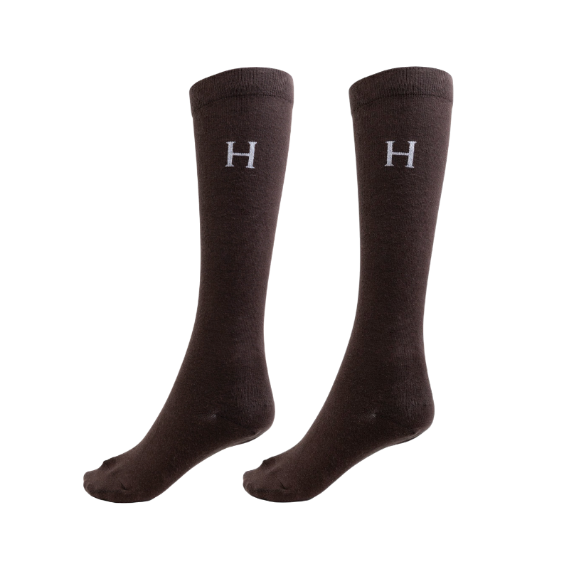 Harcour - Aiko riding socks cocoa/black/tartan (x3) 