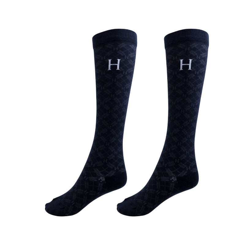 Harcour - Aiko riding socks cocoa/black/tartan (x3) 