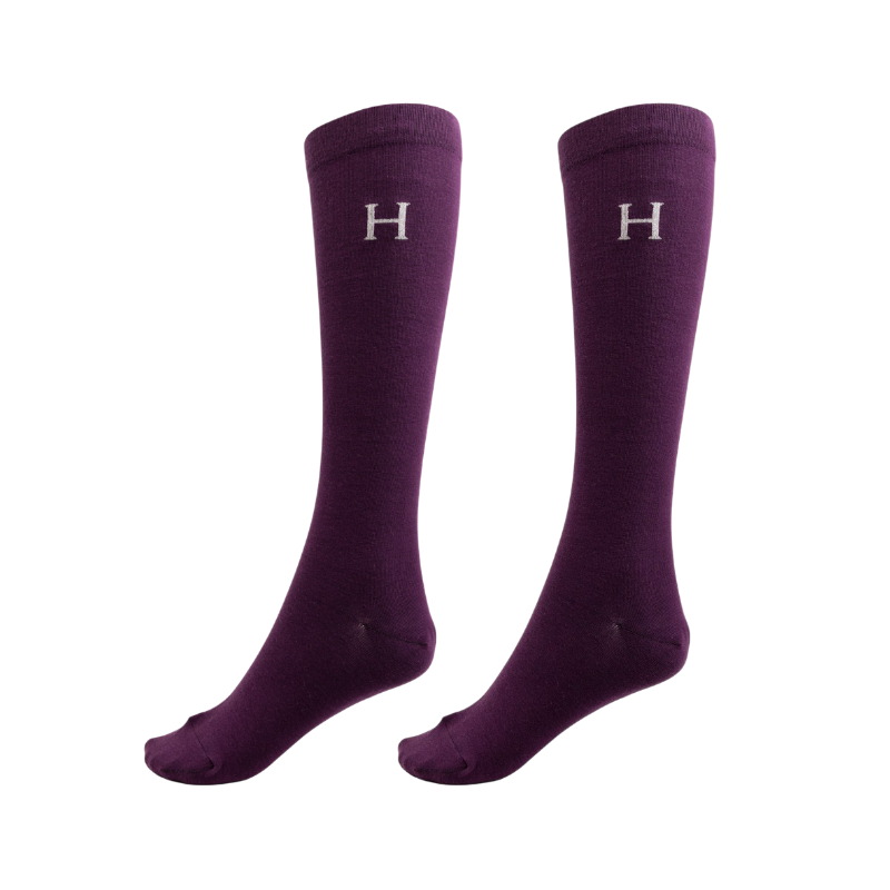 Harcour - Aiko riding socks plum/black/tartan (x3) 