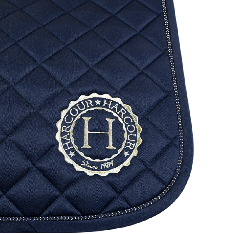 Harcour - Set Dressurpad Sunny und lustige Mütze marine/ hellgold 