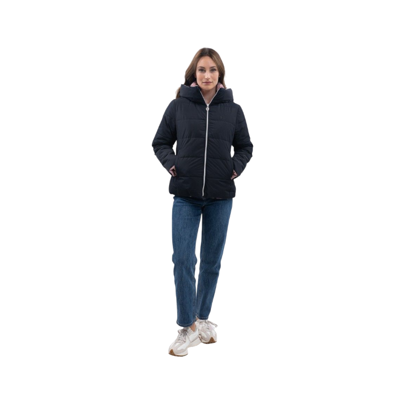 Harcour - Parka courte réversible femme Adele noir/ figue