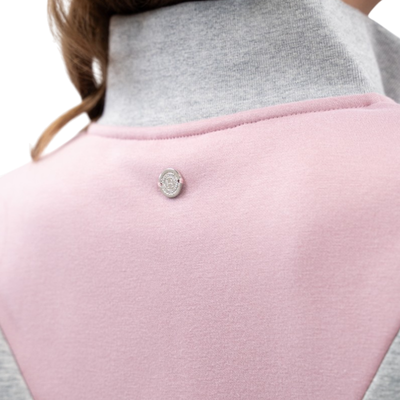 Harcour - Damen Sweatshirt mit Stehkragen Amber grau meliert/ Pfingstrose 