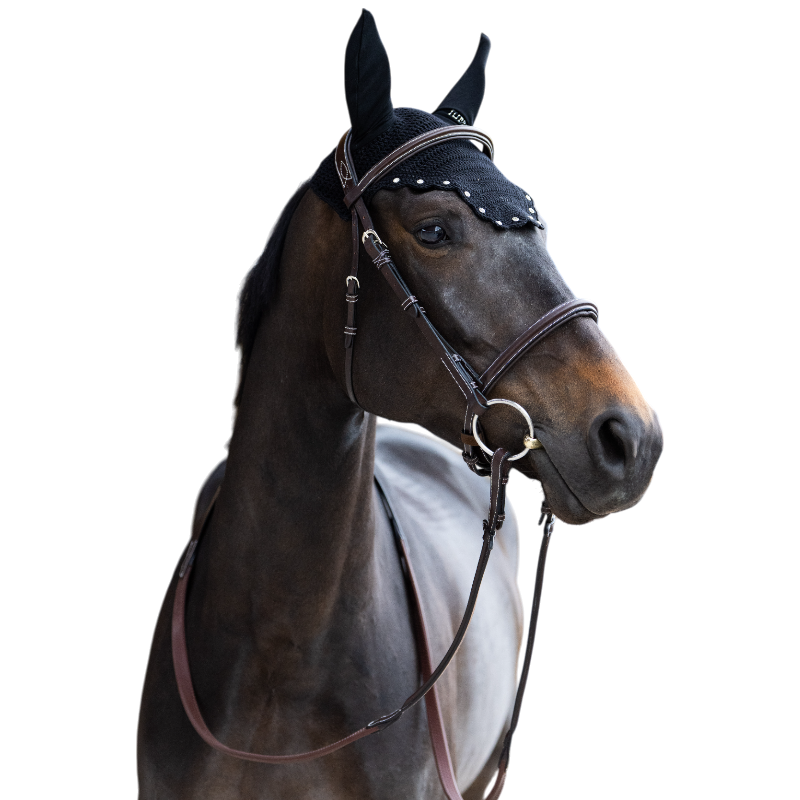 Jump'In - Hoofdkap voor paarden Balthazar zwart/ diamant 