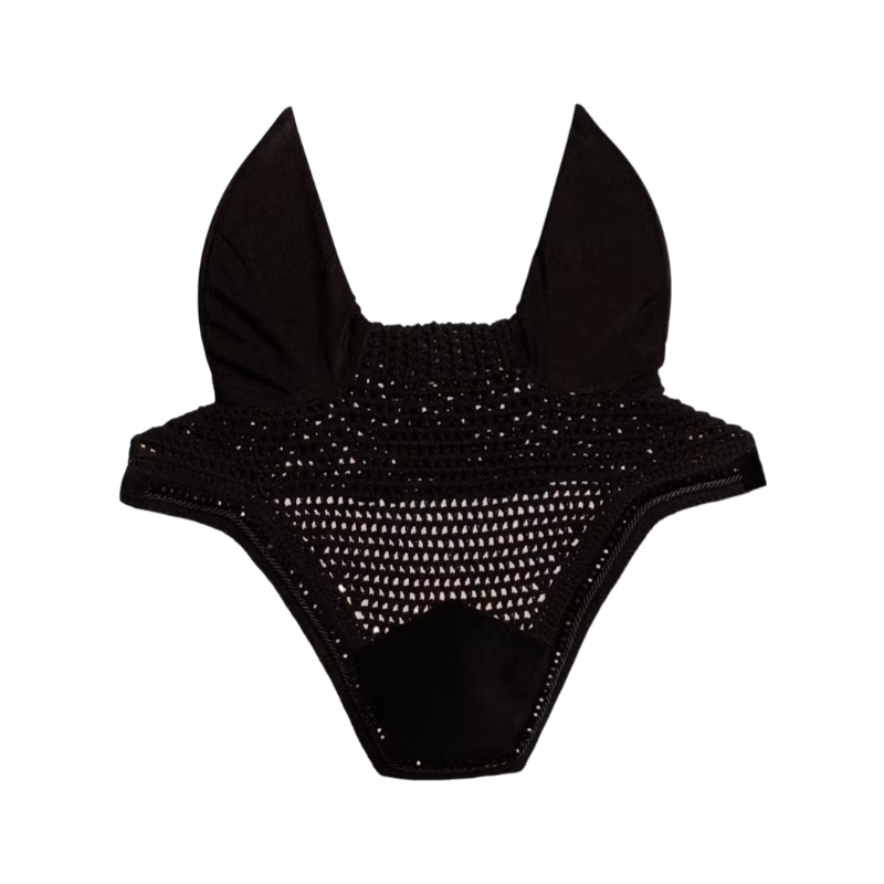 Kentucky Horsewear - Bonnet pour chevaux anti-bruits Wellington Velvet Pearls noir | - Ohlala