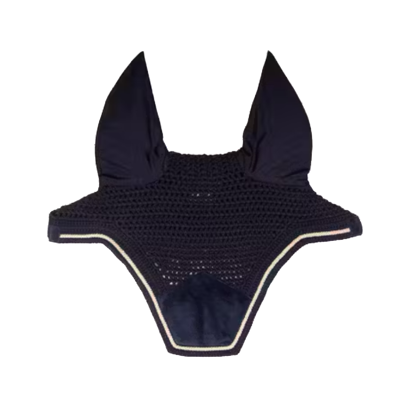 Kentucky Horsewear - Bonnet pour chevaux anti-bruits Wellington Velvet dark navy | - Ohlala
