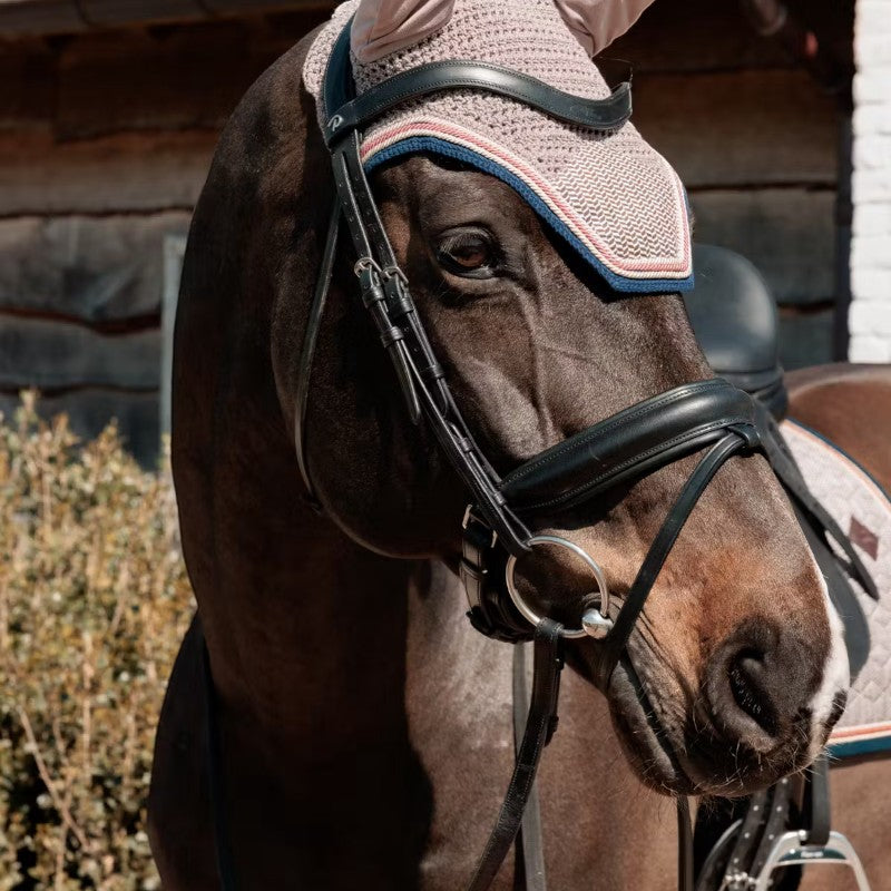 Kentucky Horsewear - Hoofdband voor paarden in bordeaux/navy houndstooth 