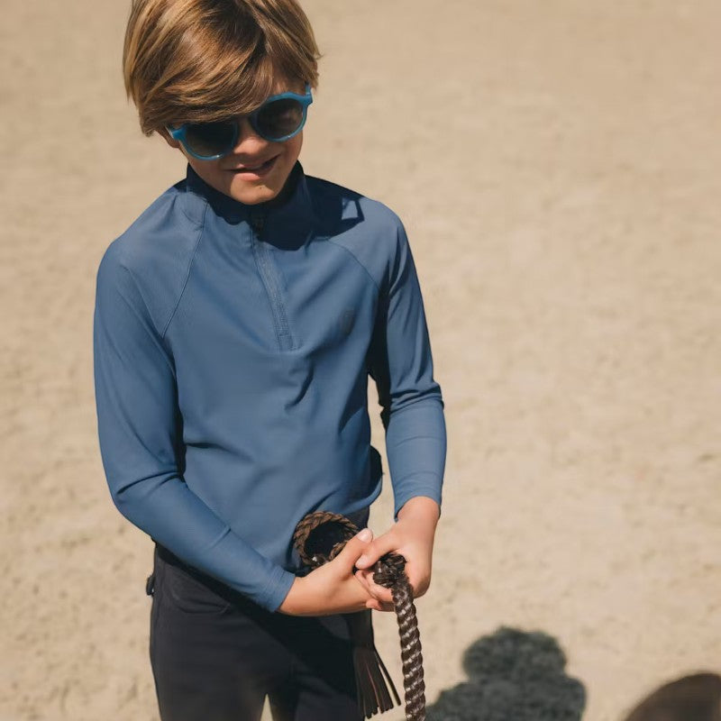 Kentucky Horsewear - Barcelona Kids training T-shirt jongens lange mouwen marine 