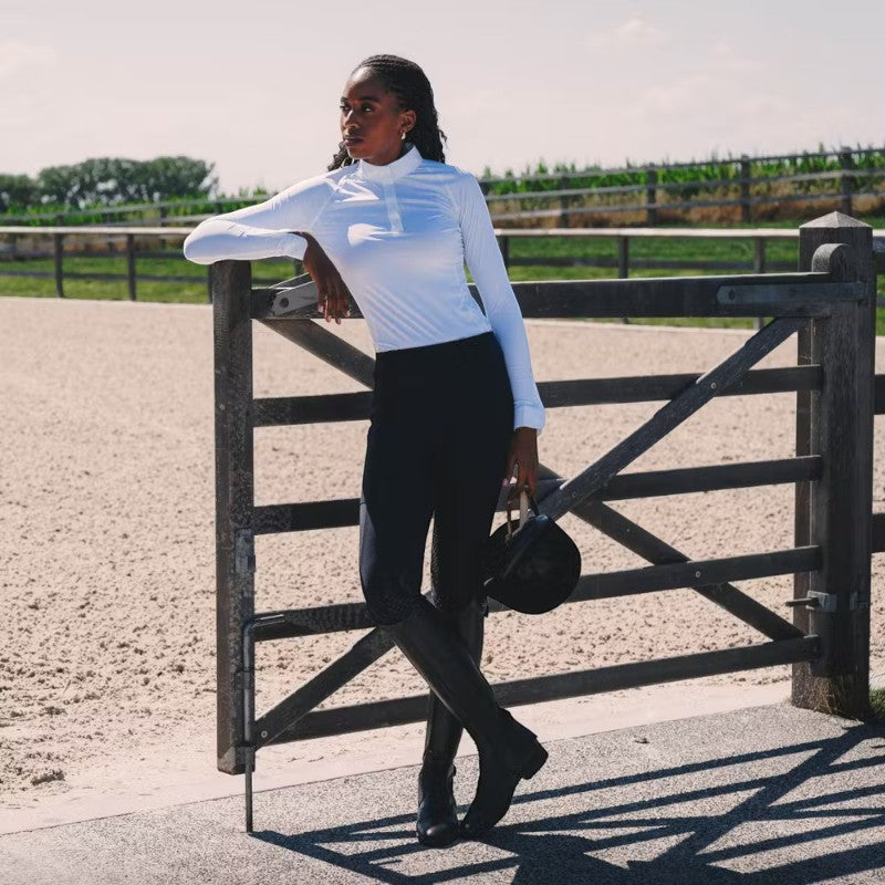 Kentucky Horsewear - Damen Langarm Polo Classic Weiß 