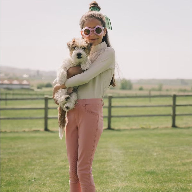 Kentucky Horsewear - Pantalon d'équitation Miami City fille avec Grip au genou vieux rose